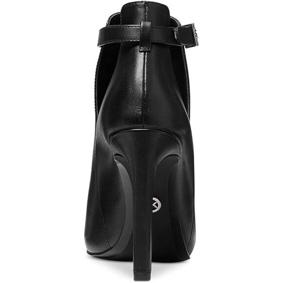 NWT Michael Kors Lawson Women Leather Ankle Wrap Booties Open Toe,Black-Size 6.5 - Picture 3 of 3